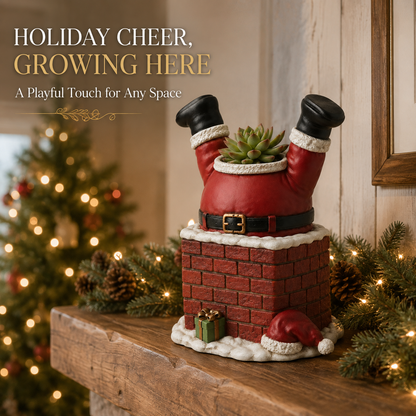 Santa Stuck in the Chimney Succulent Planter 🎅🌵
