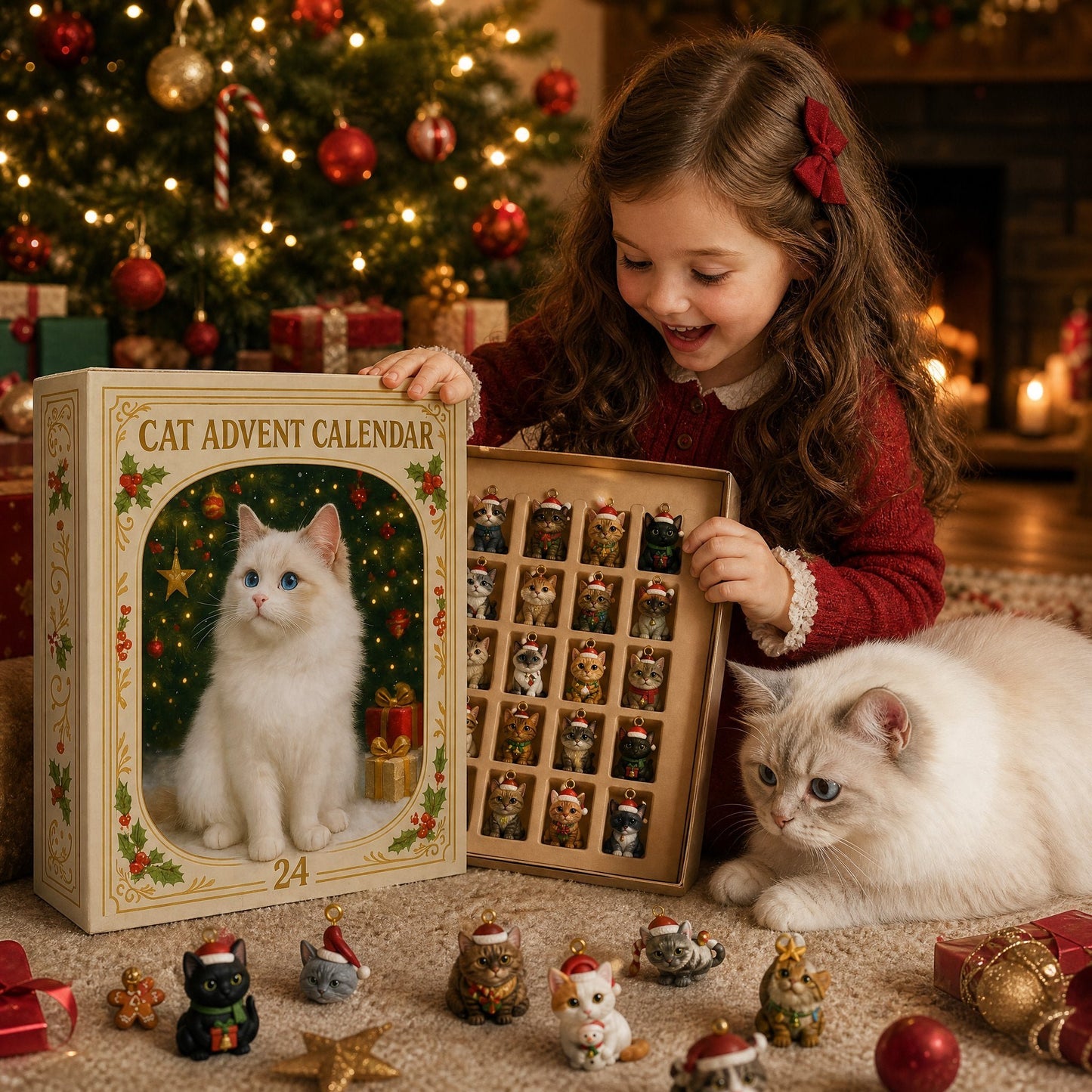 🐱🎄 24 Days of Christmas Cats Advent Calendar – 24 Collectible Festive Cat Surprises