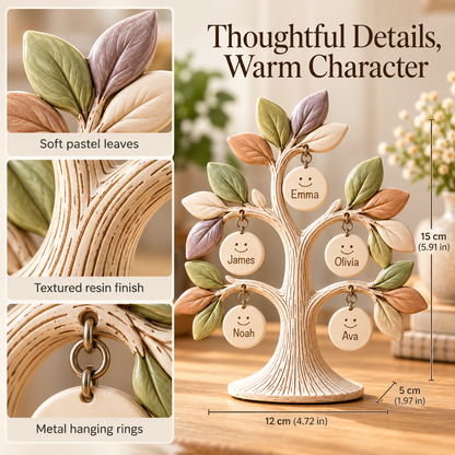 Personalized Family "Tree of Life" Desktop Ornament – Custom Names 🌳💖