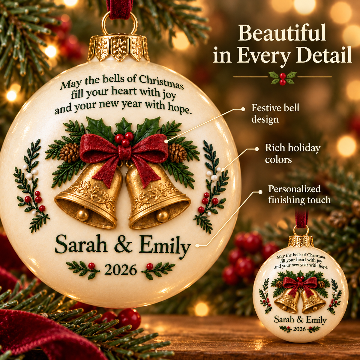 Personalized Keepsake Christmas Ornament | Custom Names 🎄✨