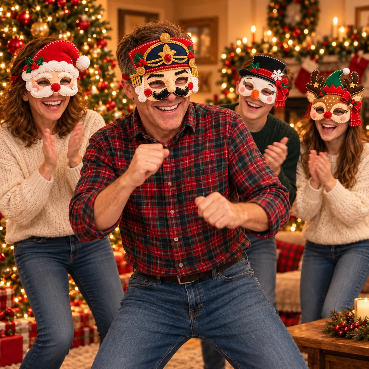 🎄 Handmade Christmas Felt Masks | Cute Holiday Party Costumes & Festive Dress-Up Accessories