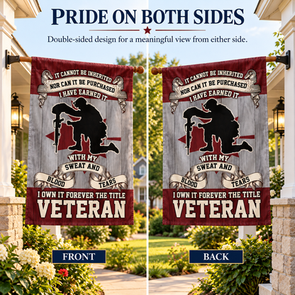 "The Title I Earned" - Proud Veteran Double-Sided Flag | Outdoor Garden & House Decor 🇺🇸🦅