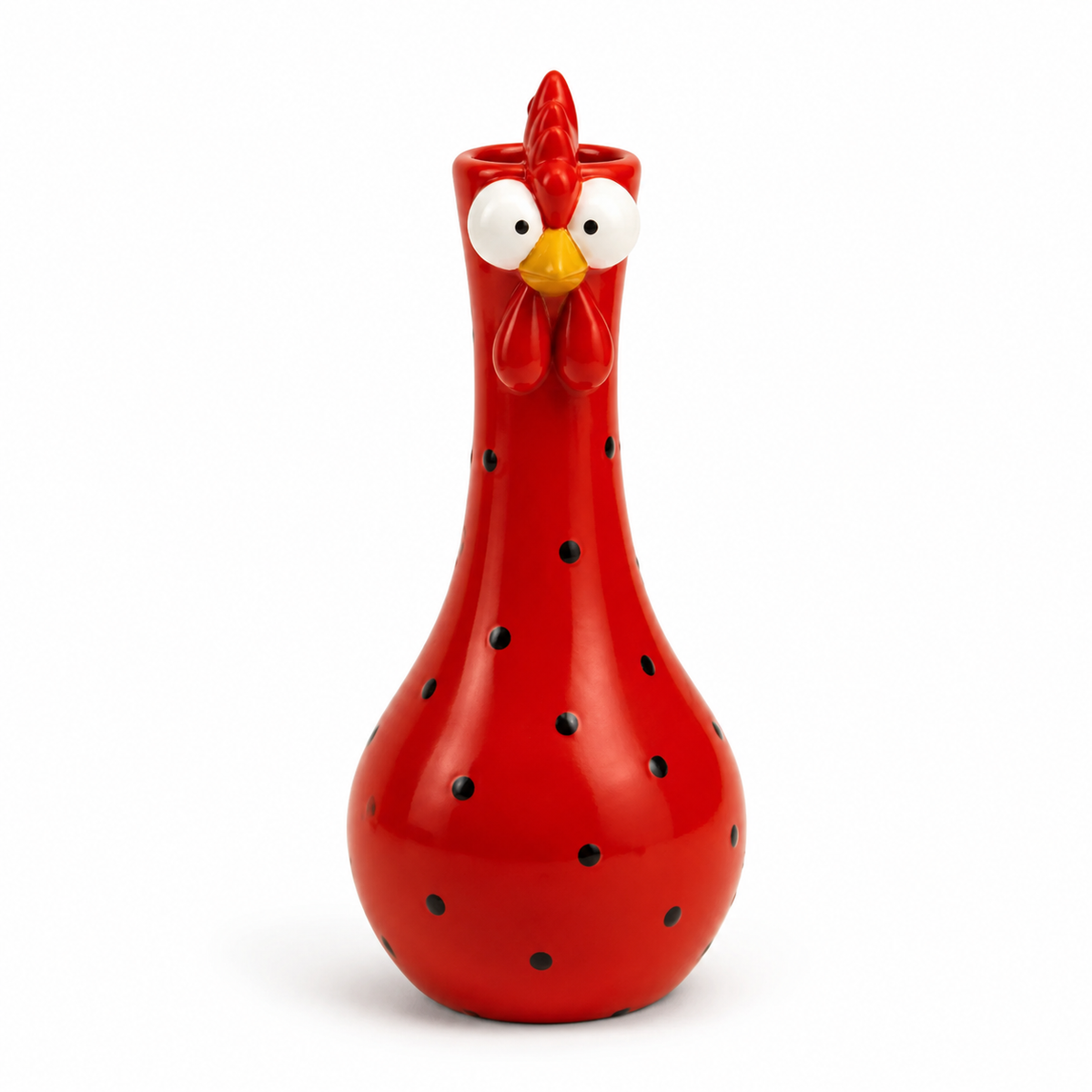 Chicken Resin Vase, Farmhouse Polka Dot Flower Holder, Farmhouse Kitchen Decor