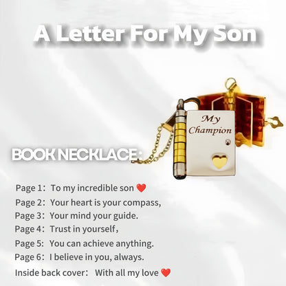 Mini Book Locket Necklace | Hidden Inspirational Message For Son & Daughter 💌