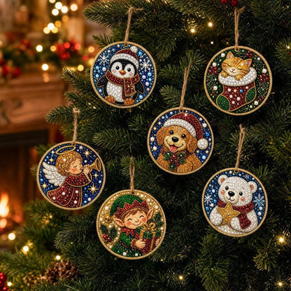 ✨🎁6 Pcs Christmas DIY Diamond Painting Ornaments