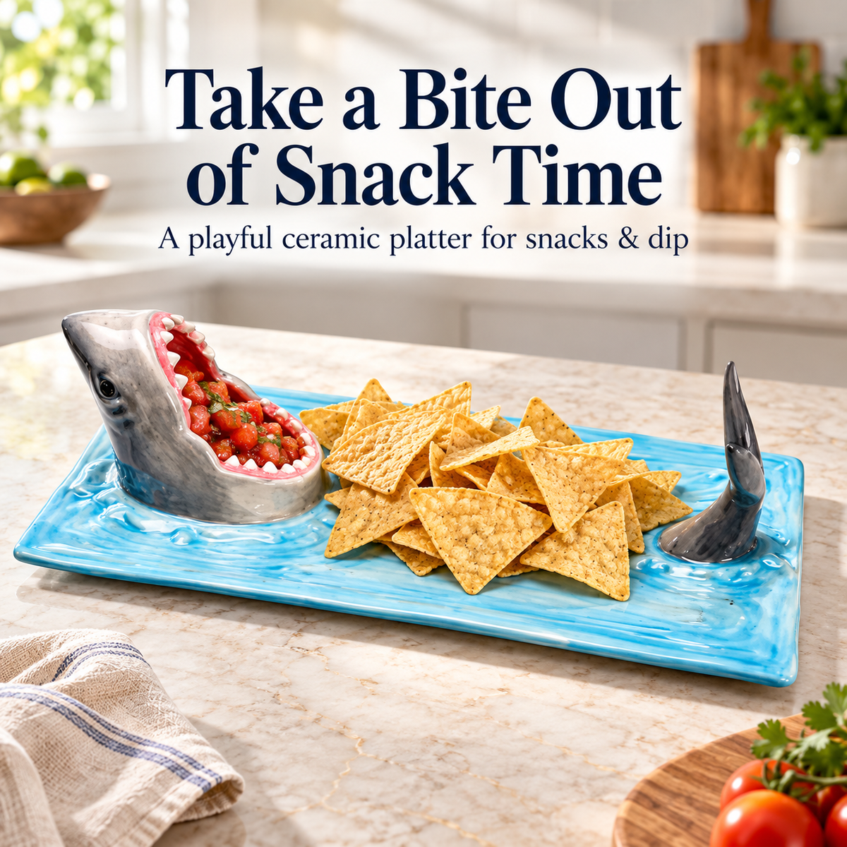 Hungry Shark Ceramic Plate