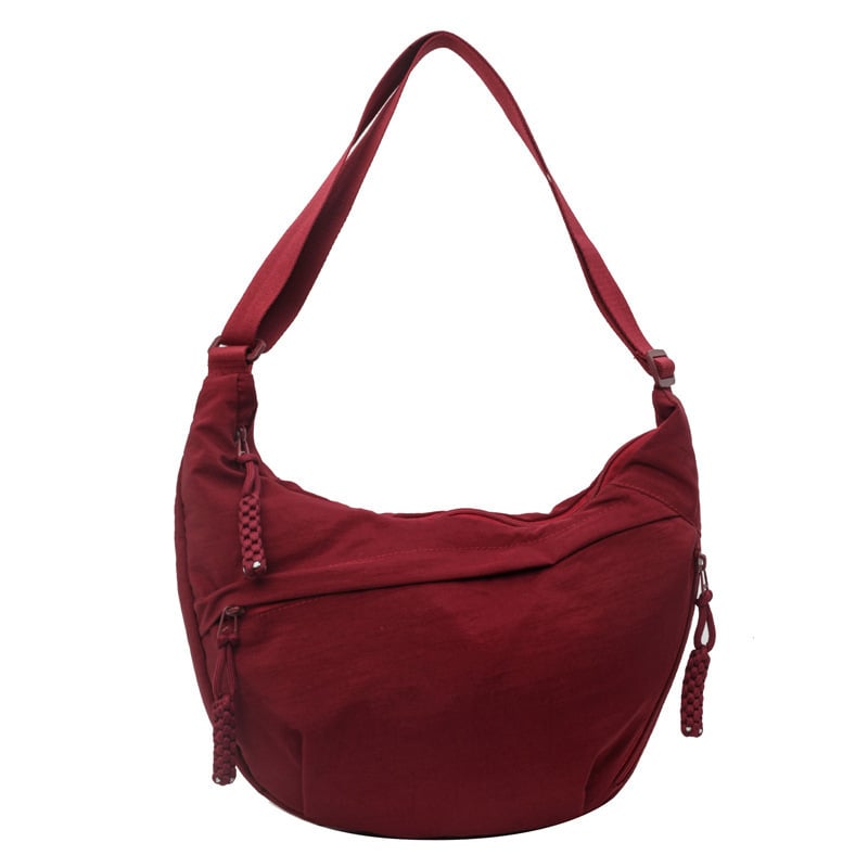 Women's Fashion Solid Color Nylon Crossbody Bag