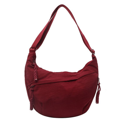Women's Fashion Solid Color Nylon Crossbody Bag