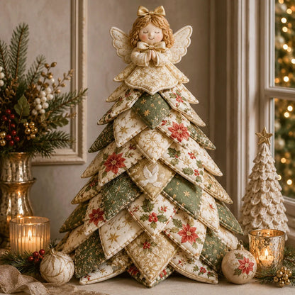 DIY Quilted Christmas Tree Kit – Handmade Fabric Holiday Tabletop Tree Decor