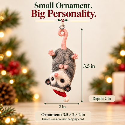 🎄 "Hanging Around" Santa Possum Ornament | Funny Upside-Down Christmas Tree Decor 🐾