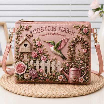 🌸 Personalized Floral Garden Embossed Animal Shoulder Bag – Best Gift For You