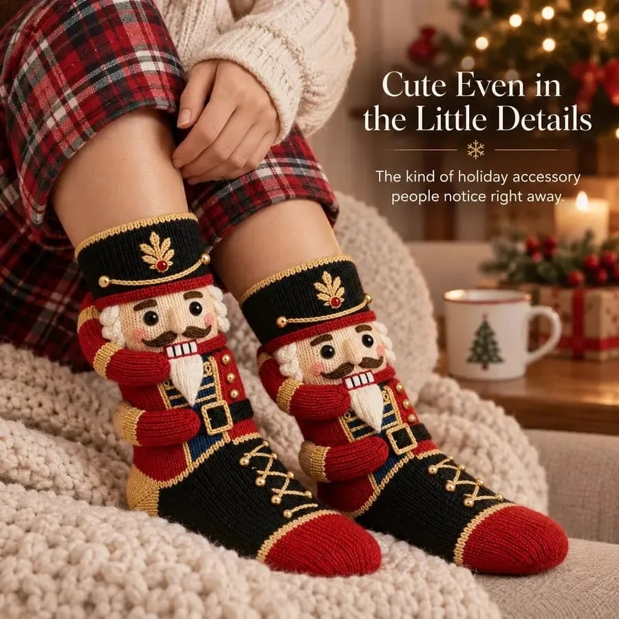 🧦3D Hugging Christmas Socks 🎅 Cute Knit Holiday Socks 5 Designs