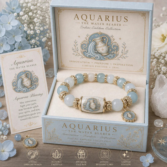 💫 12 Zodiac Bracelet – Natural Chalcedony, Your Sign, Your Energy