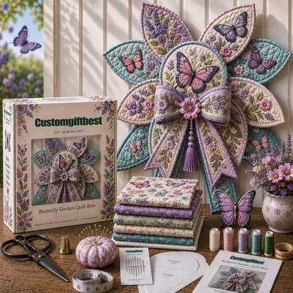 🌼 DIY Sewing Kit Garden Quilt Bow | Beginner Friendly Handmade Craft for Door Wall Entryway Seasonal Home Decor