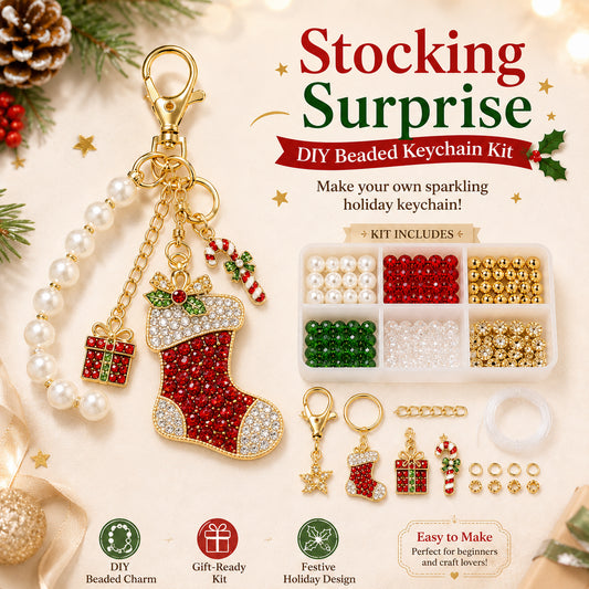 🔥🎄 Christmas Sparkle DIY Beaded Keychain Collection