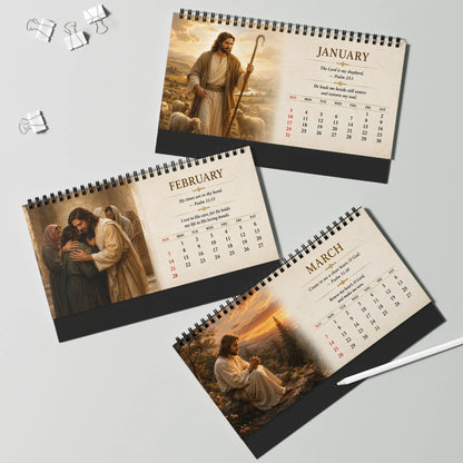 ⏳ Last Day50% OFF – ✝️ 2027 Christian Desk Calendar | Jesus-Inspired Daily Encouragement for Home, Office, Prayer Spaces & Meaningful Christian Gifts 📖✨