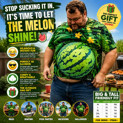 The Legendary 3D Watermelon "Dad Bod" Shirt 🍉 | Hilarious Belly Optical Illusion Tee | The Ultimate Summer Gag Gift