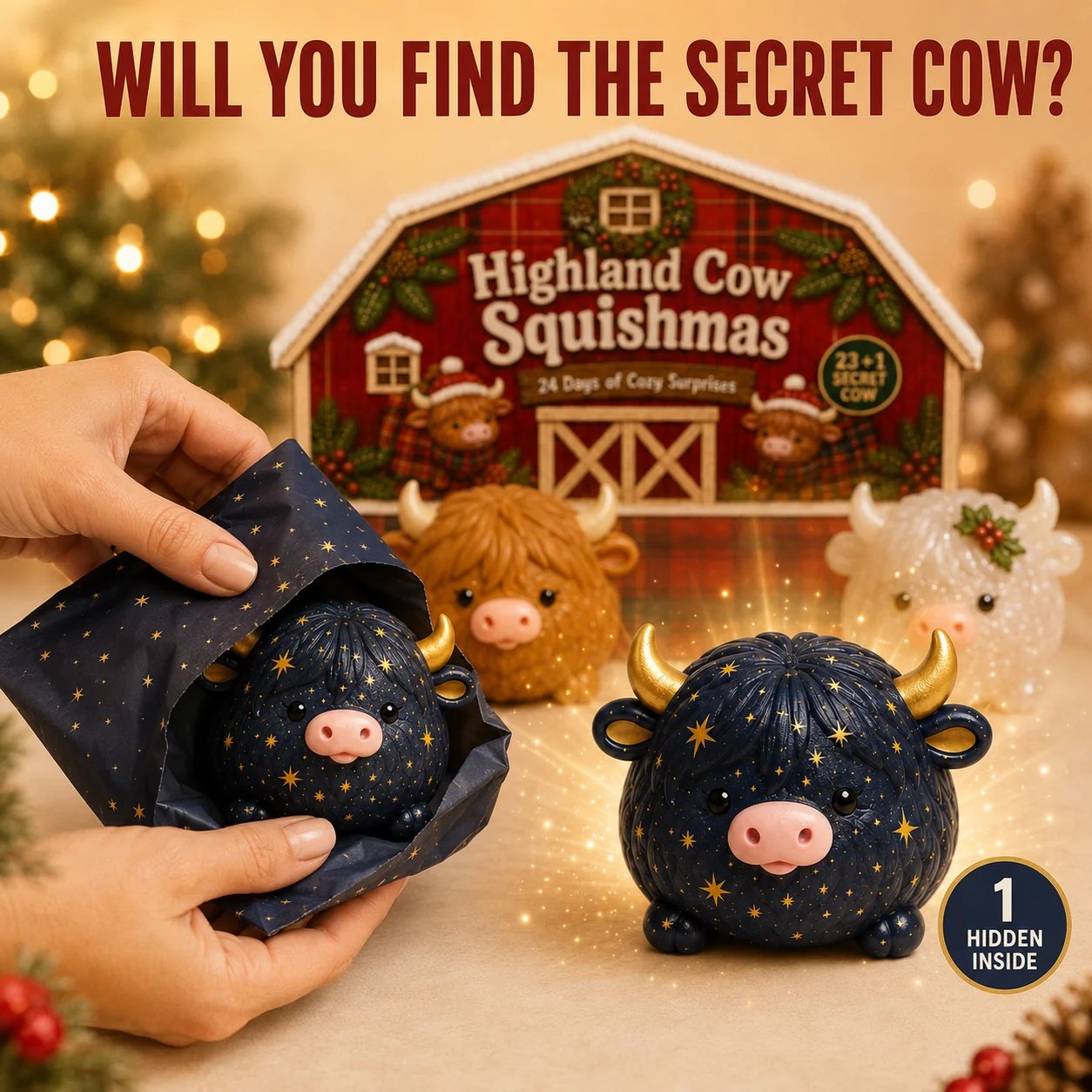 🐮 Highland Cow Squishy Collection | 12-Piece Harvest Herd or 24-Piece Holiday Collector’s Edition with Unique Characters & Secret Cow ✨