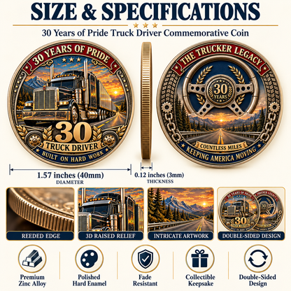 🚛 Truck Driver 30 Years of Pride Commemorative Challenge Coin