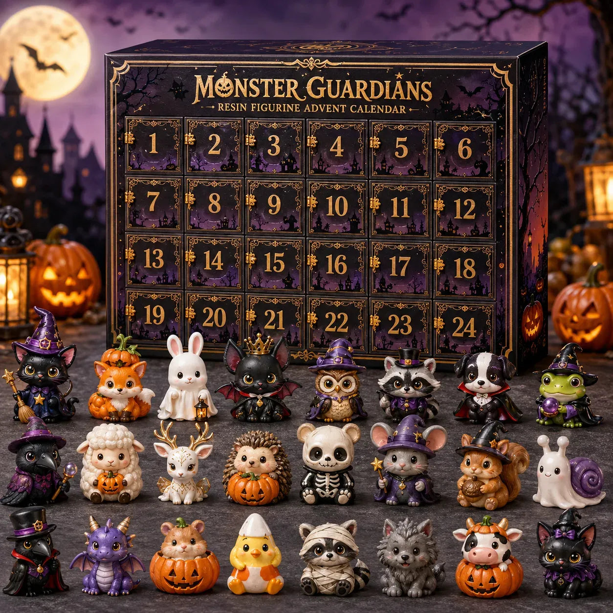 ⏳ Last Day 50% OFF – ✨ 24-Day Fantasy Guardian Advent Calendar Collection | 24 Unique Mini Collectible Characters with 4 Magical Themes for Daily Surprises & Display 🌲🌊