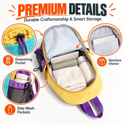 🎁Last Day Promotion 49% OFF🔥Unisex Lightweight Color-Block Mini Backpack 🎁Buy 2 Free Shipping