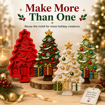 🎄 3D Embossed Christmas Tree Reusable Casting Mold & DIY Craft ✨