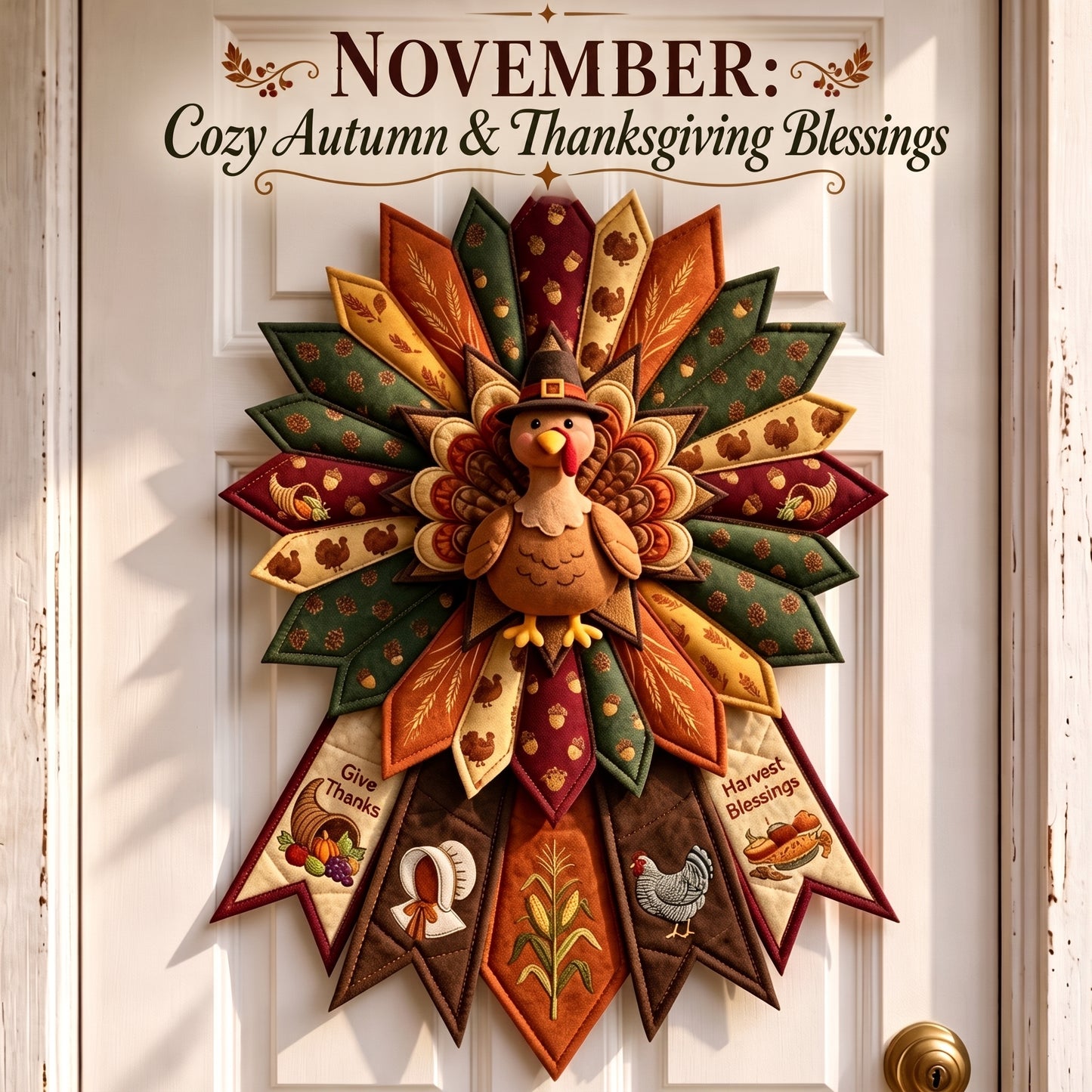 DIY Monthly Seasonal Door Hanger Kit 🎪 Farmhouse Fabric Wreath for Front Door, 12 Month Holiday Home Decor