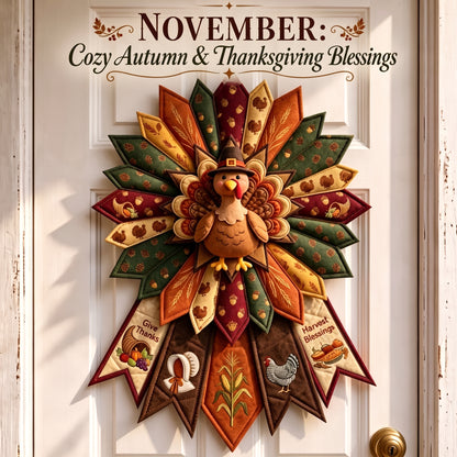 DIY Monthly Seasonal Door Hanger Kit 🎪 Farmhouse Fabric Wreath for Front Door, 12 Month Holiday Home Decor