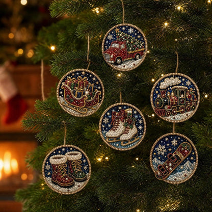 ✨🎁6 Pcs Christmas DIY Diamond Painting Ornaments