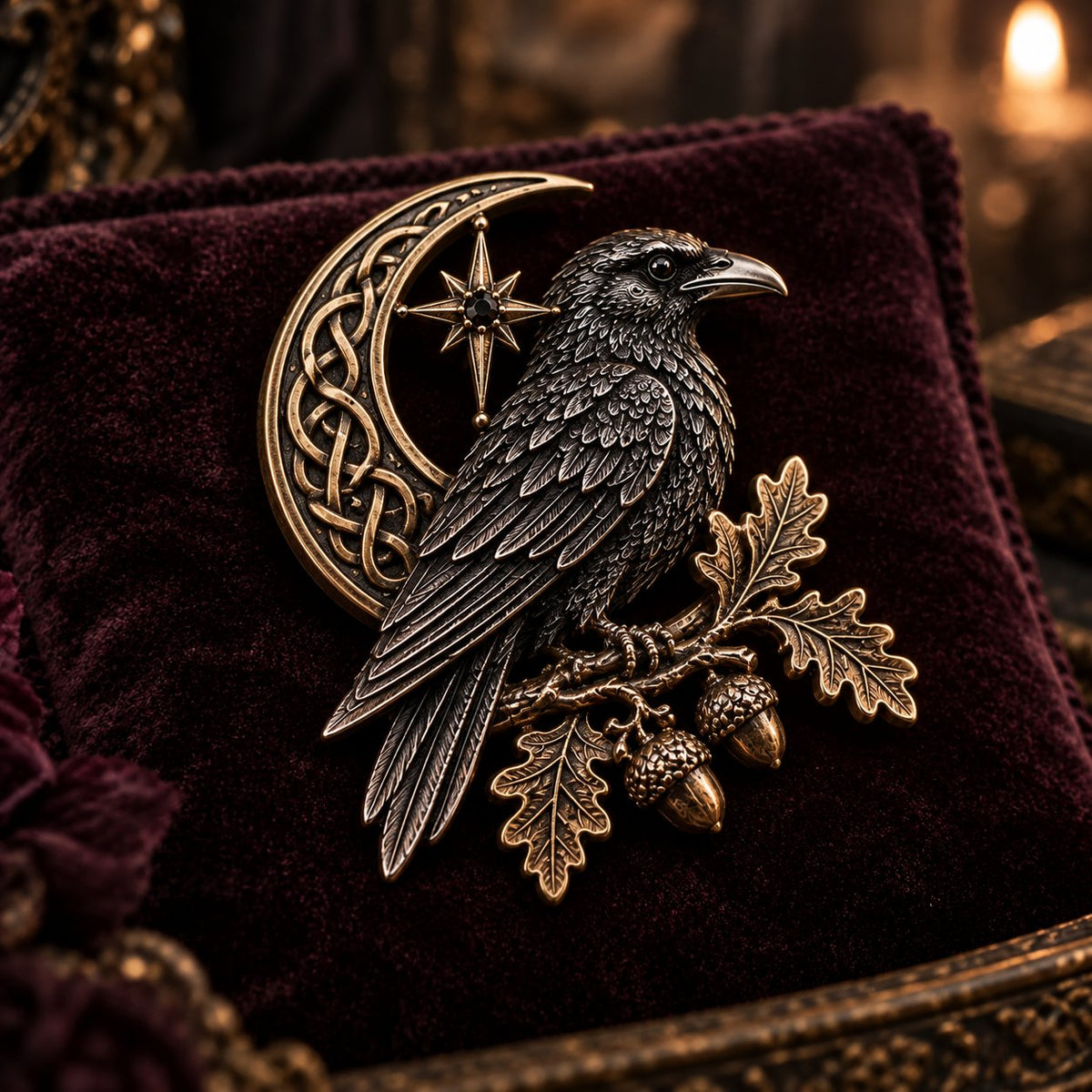 🔥LAST DAY 50% OFF - 🐦‍⬛ Gothic Celtic Raven Brooch – Dark Academia Statement Pin