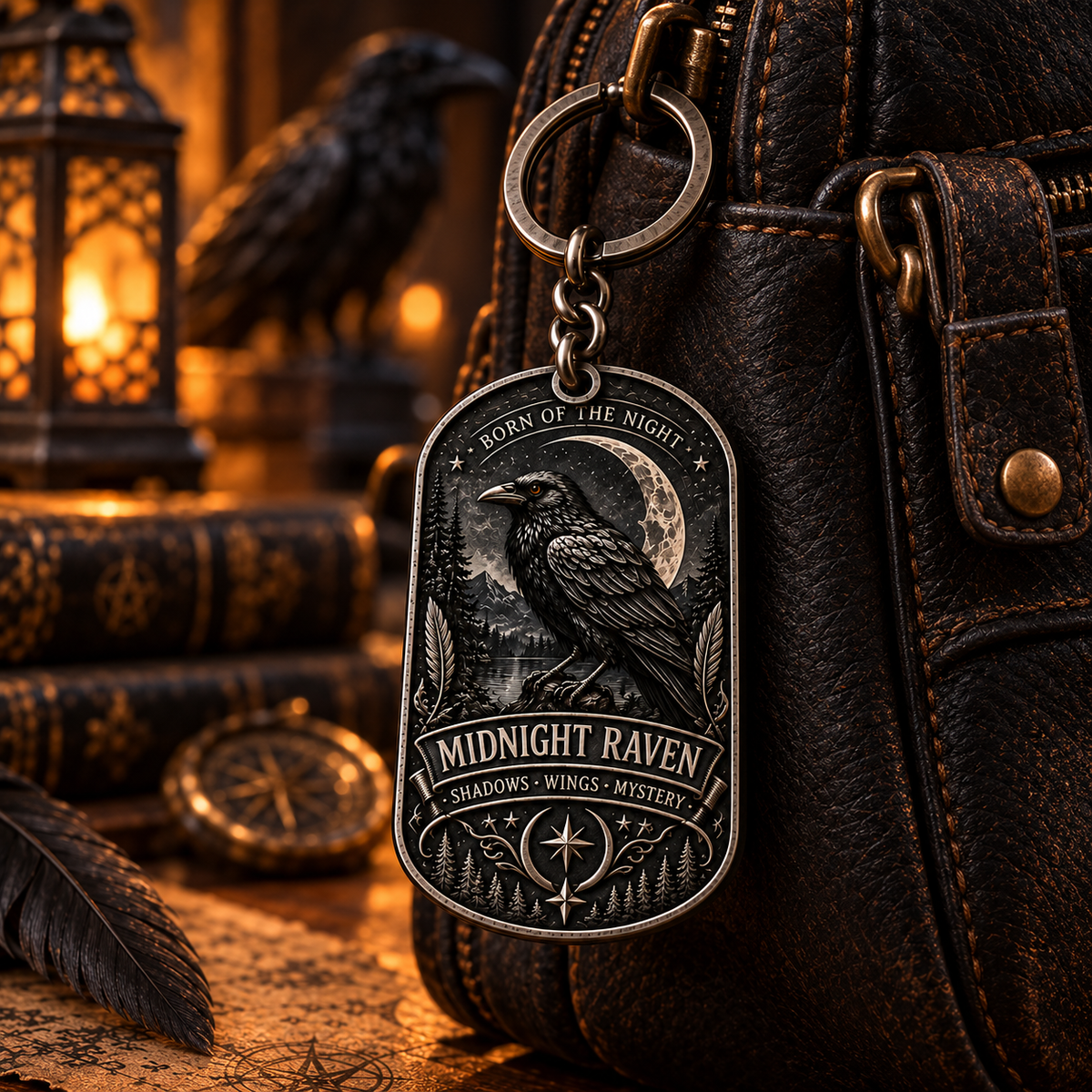 🐦‍⬛ Midnight Raven Keychain
