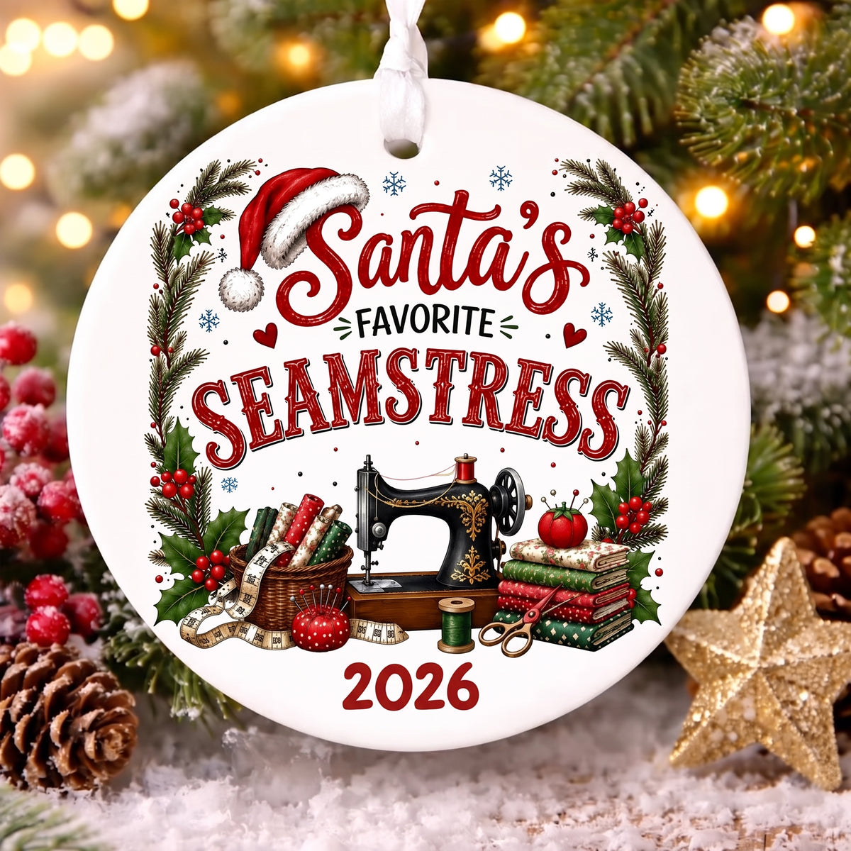 Personalized Santa's Favorite Profession Christmas Ornament