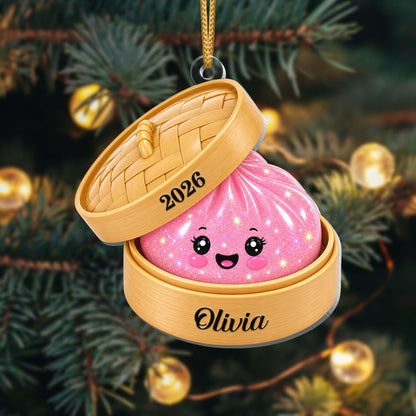 Personalized Glitter Dumpling Ornament