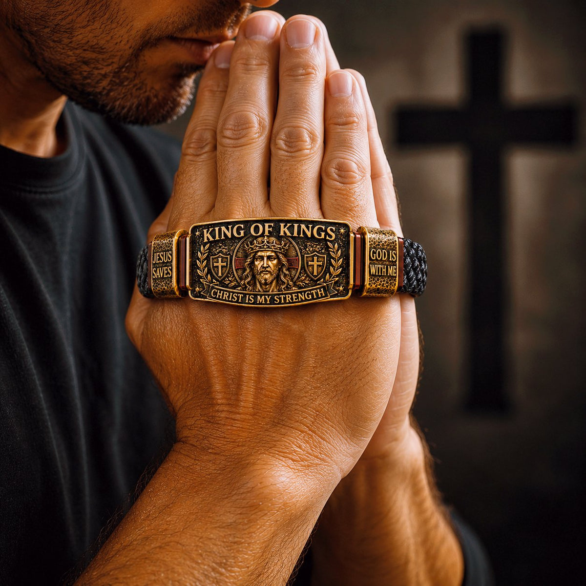 ✝️King of Kings Faith Bracelet – Adjustable Christian Wristband Gift