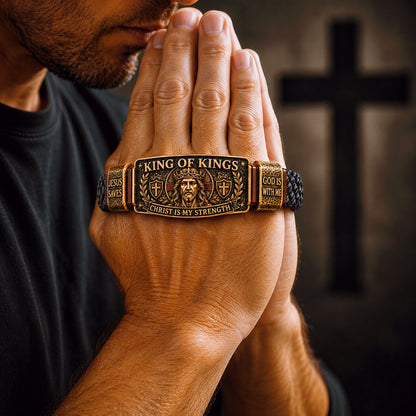 ✝️King of Kings Faith Bracelet – Adjustable Christian Wristband Gift