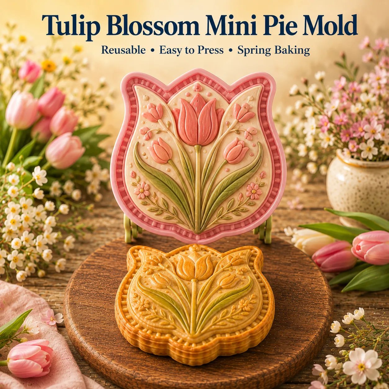 ⏳ Last Day 50% OFF – 🌸 8-Design Spring Garden Mini Pie Mold Collection | Reusable Embossed Molds for Shaping Detailed Bee, Butterfly, Ladybug, Sunflower, Cottage & More 🥧✨
