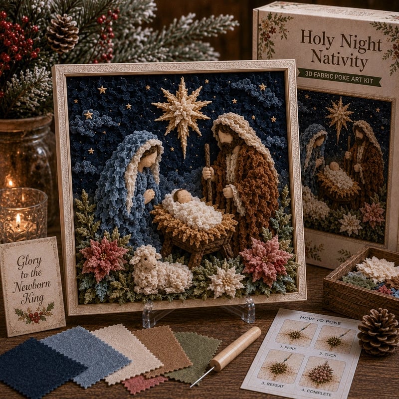🔥HOT SALE🔥 Last Day 49% OFF - ✝️3D Christian Fabric Poke Art Kit(📦Buy 2 Free Shipping)