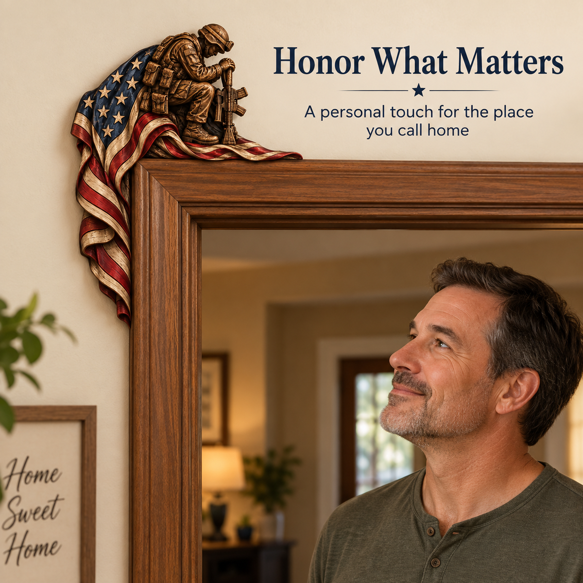 Veteran Memorial Wooden Door Corner Decor