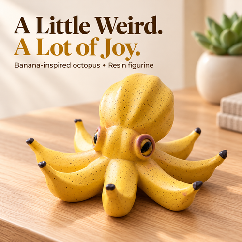 The "Octo-Nana" 🐙🍌 – Quirky Banana Octopus Resin Desk Buddy & Figurine | Funny Gag Gift