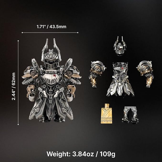 Mech Justicar Metal Mini Figurine | Interchangeable Magnetic Weapons & Wings