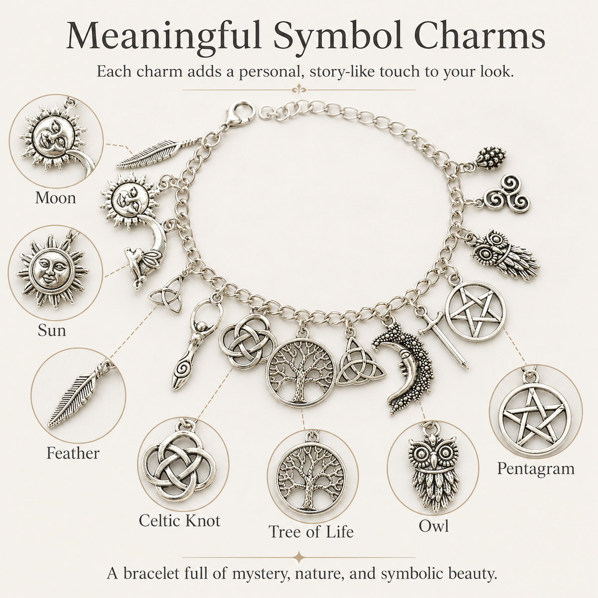 🔥Last Day 50% OFF🌙Vintage Witchy Charm Bracelet