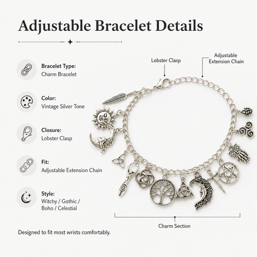 🔥Last Day 50% OFF🌙Vintage Witchy Charm Bracelet