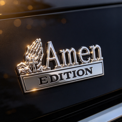 🙏 AMEN EDITION METAL CAR EMBLEM 🚗 | Declare Your Faith. Drive with Power. ⚡
