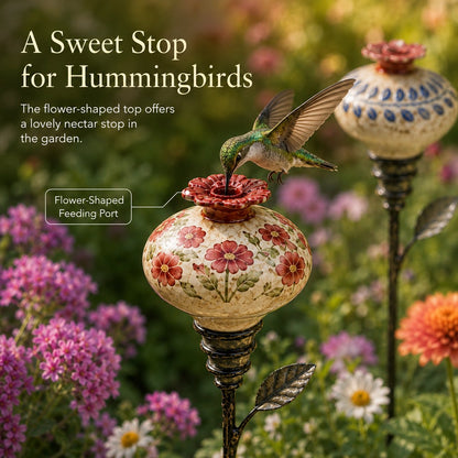 🐦 Retro hummingbird feeder garden pole