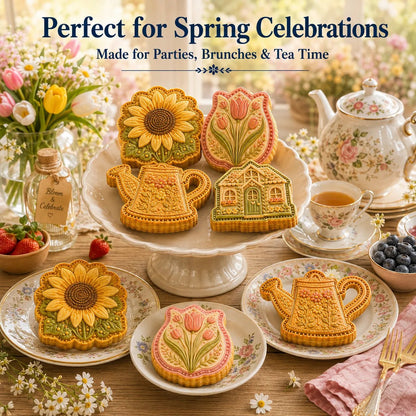 ⏳ Last Day 50% OFF – 🌸 8-Design Spring Garden Mini Pie Mold Collection | Reusable Embossed Molds for Shaping Detailed Bee, Butterfly, Ladybug, Sunflower, Cottage & More 🥧✨