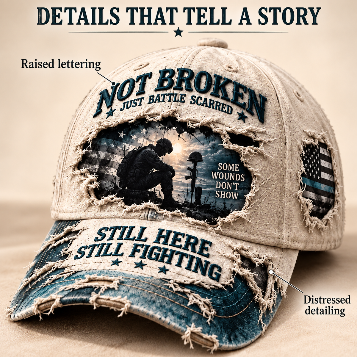 Veteran Mental Health Awareness PTSD Printed Baseball Cap