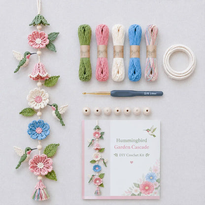 Hummingbird Garden Cascade DIY Crochet Kit