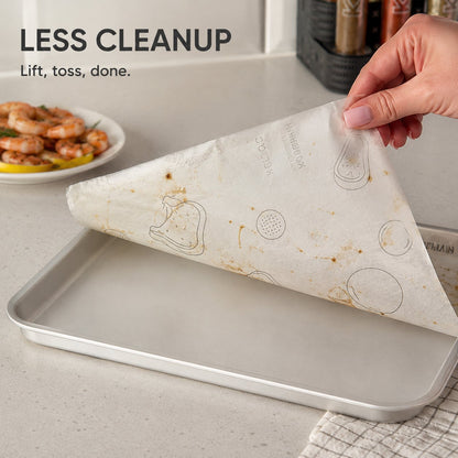 Recipe‐Printed Baking Paper Convenient Home Oven Cooking Sheet