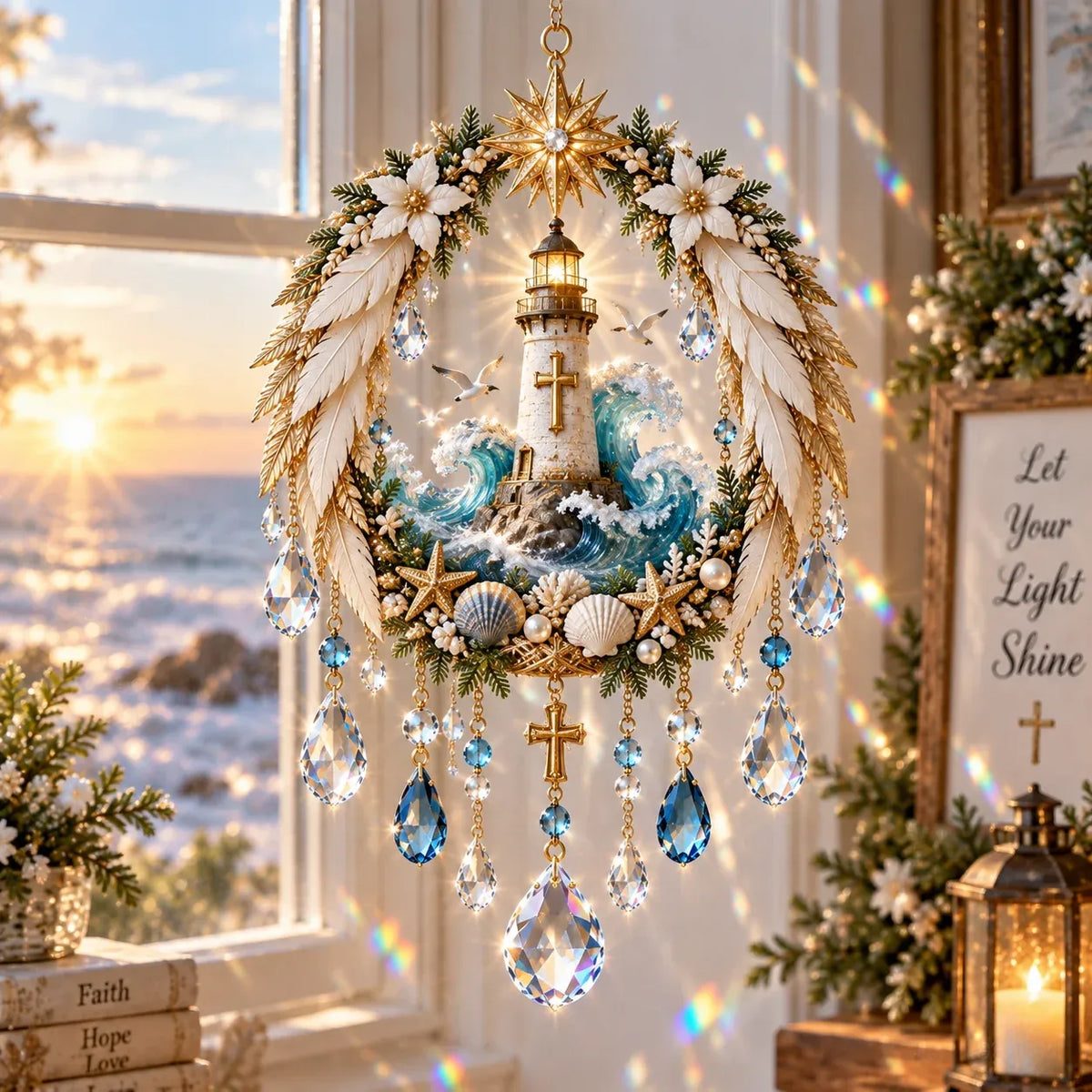 ✝️ Christian Crystal Suncatcher | 5 Faith-Inspired Window Designs with Cascading Rainbow Crystals ✨