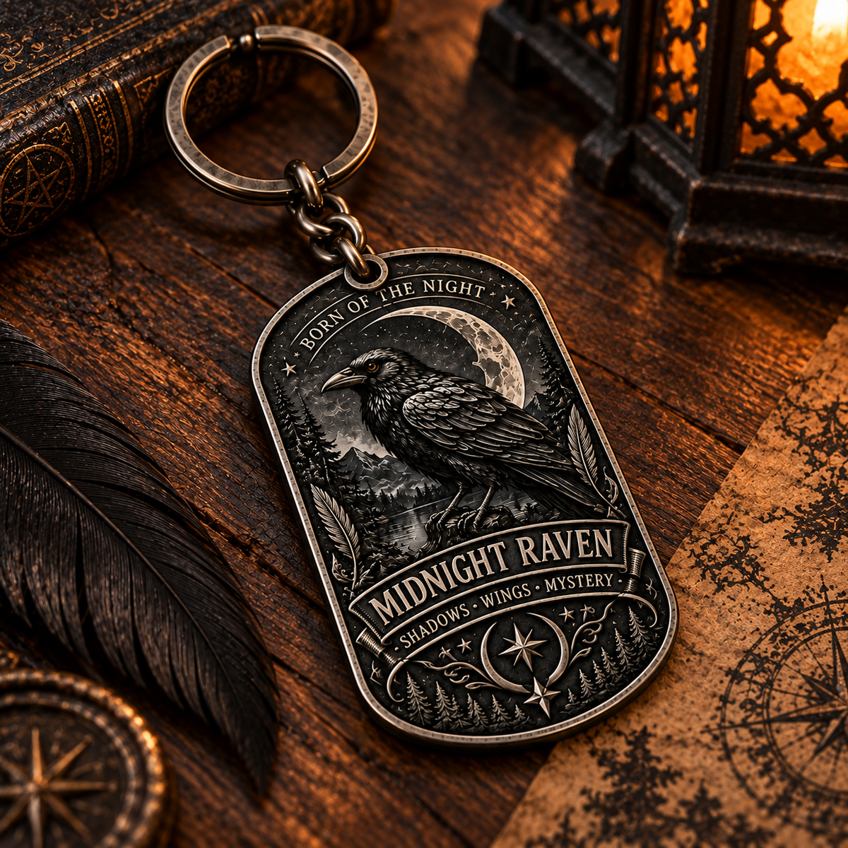 🐦‍⬛ Midnight Raven Keychain